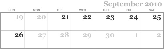 2010 Day-by-Day Schedule